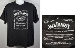 Jack Daniels Old No 7 Brand Tennessee Whiskey T Shirt Mens XL Black Cotton