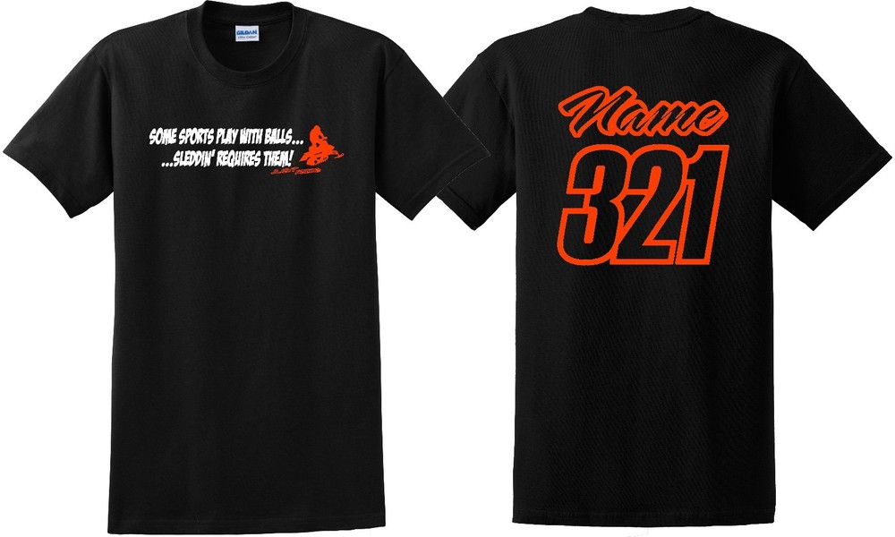 SLEDDIN REQUIRES BALLS T SHIRT JUST RIDE SLED SNOWMOBILE ARCTIC CAT