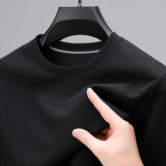 Summer High-End New Mulberry Silk Round Neck T-shirt Men’s Thin Pure Color Silk