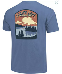 Comfort Colors Men’s Crater Lake National Park T-Shirt M Washed Denim Graphic T