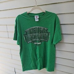 OFFICIAL HARLEY DAVIDSON T Shirt Heather Green Large Indywest Plainfield Indiana