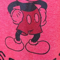 Disney Large Marled Red Short Sleeve Crewneck Original Mouseketeer T-Shi…