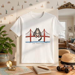 San Francisco Cat Golden Gate Bridge Shirt