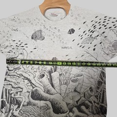 Vintage 90s Fruit of the Loom Naples FL Underwater Reef All Over Print Tee XL