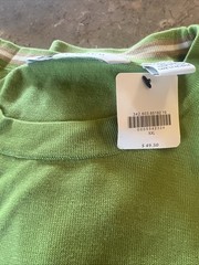 Bachrach Silk Blend Shirt Mens 2XL Green Lightweight Stretch Casual Crewneck
