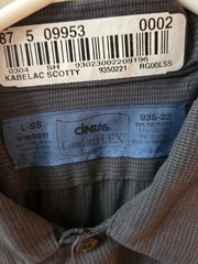 Vintage Cintas Men’s Shirt L Workwear Work Uniform Patch Scotty Actual Brewing
