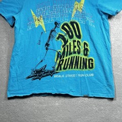 Valabasas Crew Neck T-Shirt Mens Size XXL Blue 100 Miles & Running Short Sleeve
