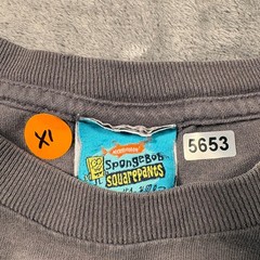 Vintage Nickelodeon T-Shirt Mens XL Gray SpongeBob SquarePants The Krusty Krew