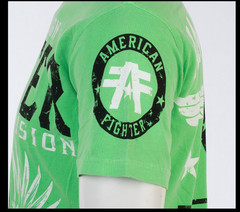 AMERICAN FIGHTER Neon Green FLY BY Athletic Graphic T-shirt NWT