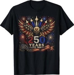 250 Years of Freedom 1776–2026 Patriotic Eagle Fighter Jets T-Shirt