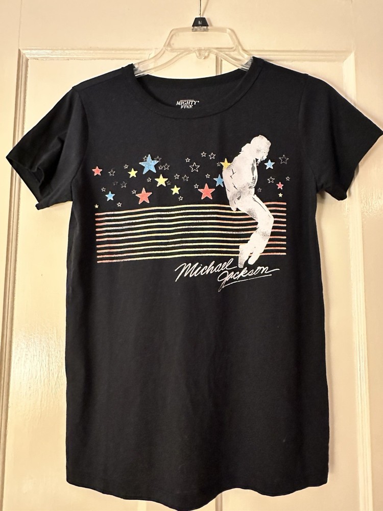 Michael Jackson Black Graphic T Shirt By Mighty Fine Sz. S EUC