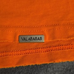 Valabasas Vintage Flame Yin Yang Orange Graphic Cotton Crew Tee L Double-Sided