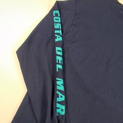 Costa Del Mar Men’s T-Shirt Logo Print Tee Long Sleeve Crew Navy Blue Medium
