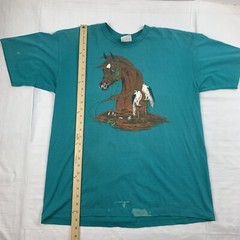 Vintage Horse Western Nature Shirt Adult XL Blue Wilderness Outdoors Cowboy 90s
