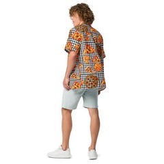 Pizza Pie & Slices Black Table Cloth – Lightweight Button Up Casual Dress Shirt