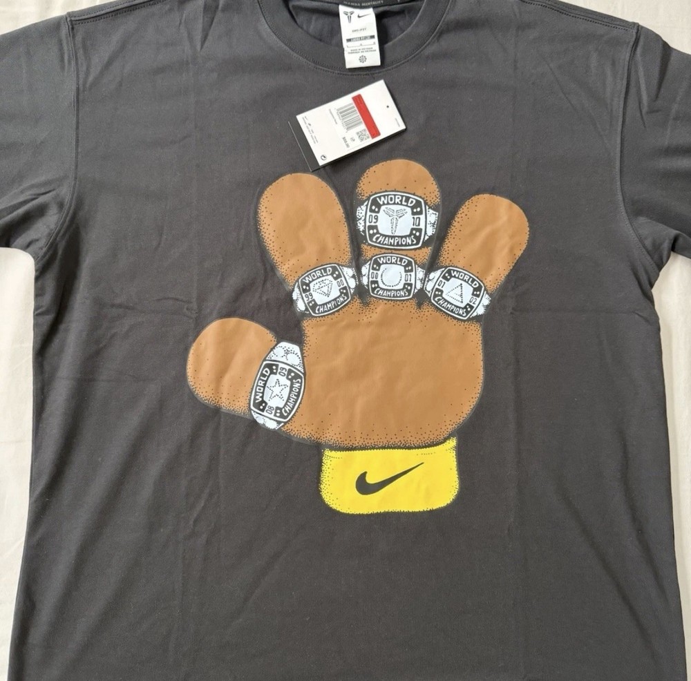 Brand New Nike KOBE BRYANT 5 RINGS PUPPET FINGERS SHIRT SIZE LARGE