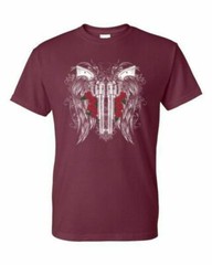 T-Shirt – WINGED GUNS ROSES – HUMOR / NOVELTY Adult DryBlend®