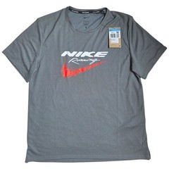 Nike Men’s Miler Dri-FIT Running T-Shirt in Smokey Grey BNWT Size Medium