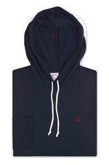 Brooks Brothers Mens Navy Blue Long Sleeve Light Hooded Shirt, Medium M BB-150