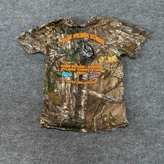 Russell Outdoors T-Shirt Mens Size M Brown Camo Tulsa Welding School Graphic Tee