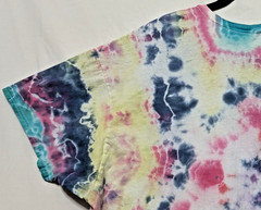 Handmade Tie Dye Geode Pattern Red Pink Purple Yellow 3XL Shirt 25″ W X 31″ L