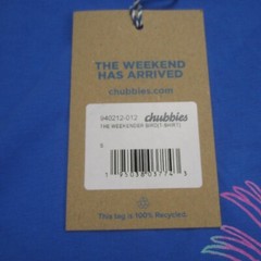 Chubbies Mens S T-Shirt NWT Blue Weekender Retro Graphic Print Short Sleeve