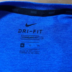 Nike Dri-Fit Running Standard Fit Men Size XL Solid Blue Crew-Neck T-Shirt