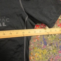 QOR Black Merino Wool Nylon Blend Crew-Neck T-Shirt Men’s M Short Sleeve Holes*
