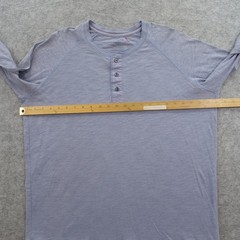 Vince Shirt Mens Extra Large Blue Henley Long Sleeve Lightweight Button
