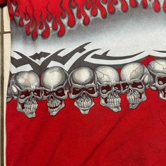 Vintage 90s JNCO Flame Skull Shirt Sz XXL Wrap Around All Over AOP SKATE Grunge