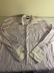 Stacy Adams Dress Shirt 18-36/37 Pink Stripes (C2)