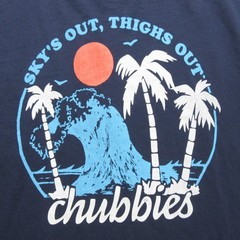 Chubbies Mens T Shirt L Navy Blue Graphic Stretch 100% Cotton Pocket Logo