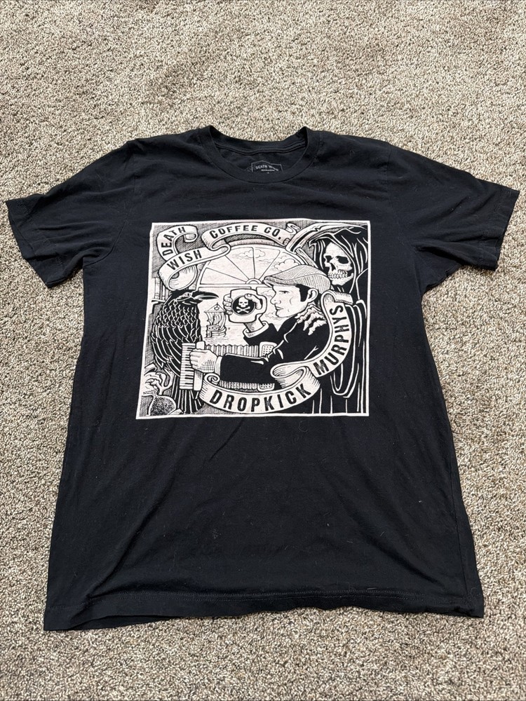Death Wish Coffee Shirt Mens Sz Medium Dropkick Murphys Limited Edition Black