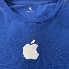 Official Apple Store Employee Uniform T-Shirt Blue Embroidered Logo Size L
