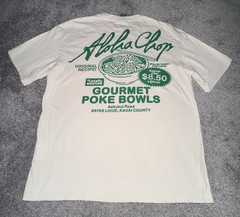 Aloha Chop Men’s M White Graphic Logo Poke Bowl Crew Neck Short Sleeve T-Shirt
