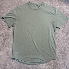 BYLT Shirts Mens XL Green Brown Lux Drop Cut Stretch Tagless Crewneck Lot Of 2