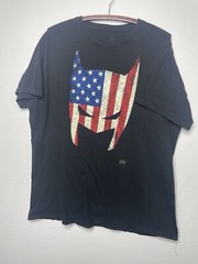 DC Comics BATMAN Patriotic Face Graphic T Shirt Tee Xl Flag Black Pre-Loved
