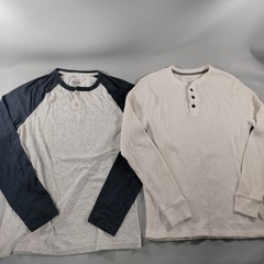 Lot of 10 Pull Over Long Sleeve T-shirts Mens Size M/L/XL/2XL