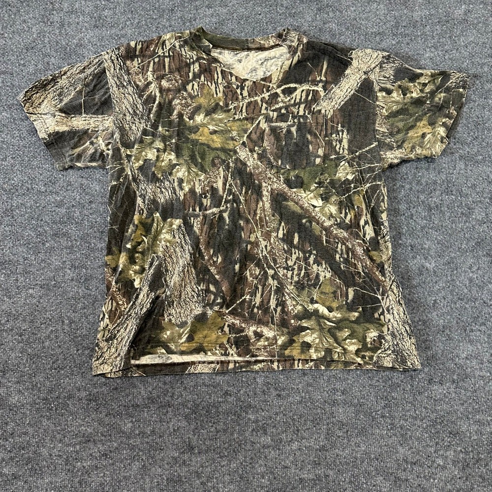 Mossy Oak T-Shirt Mens XL Camouflage Pocket Short Sleeve Hunting Outdoor Tee