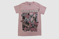 Marvel The Amazing Spider-Man Mens Pink Retro Comic Graphic Shirt New Large