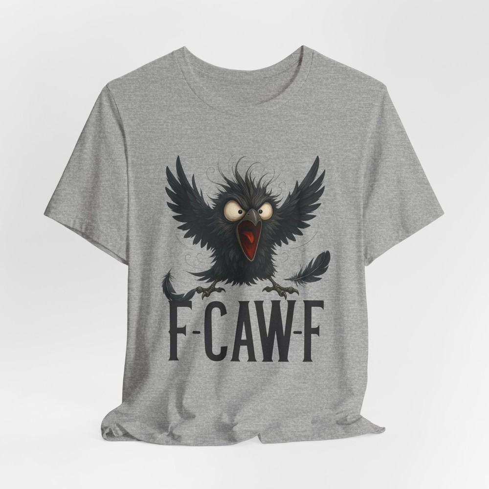 F-CAW-F Angry Crow T-Shirt Funny Cartoon Gothic Bird Halloween Everyday Sass