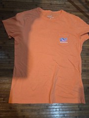 Vineyard Vines T-Shirt Mens M Orange Pocket Whale Logo Graphic Crewneck Cotton