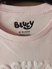 Bluey Smoochy Kiss Pink T-Shirt Men’s Medium Shirt Bingo Bandit Chilli Heeler