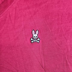 Psycho Bunny Mens Pink V-Neck Short Sleeve T-Shirt Size 8 XXL Pima Cotton Logo