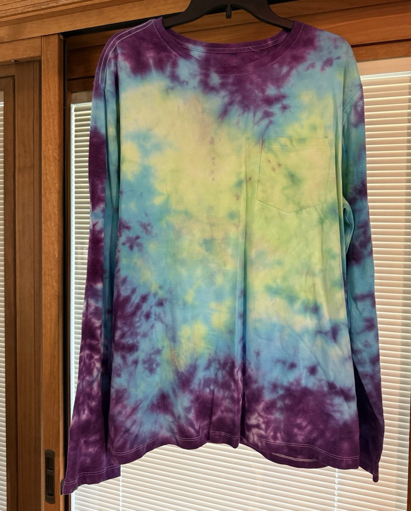 Goodfellow & Co Men’s XL Tie-Dye Multicolor Long Sleeve Crew Neck T-Shirt