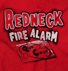 Funny Country Redneck Fire Alarm Popcorn Mens Casual Crewneck T Shirts Tees