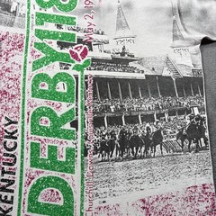 Vintage 1992 Screen Stars T-Shirt Mens Medium Kentucky Derby 118 All Over Print