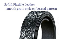 Men’s Skull Head Buckle Leather Belt Waist Band, Jeans Decorative Punk Belt (…