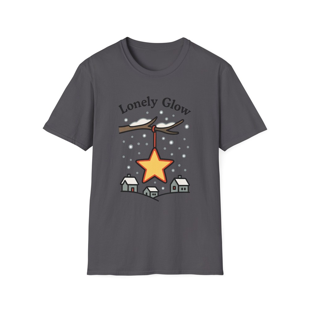 Unisex Softstyle T-Shirt Star Ornament Snowy Winter Scene Lonely Glow Christmas