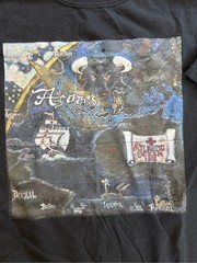 Black Tee with Vintage Map AZORES ArtWORK – XL